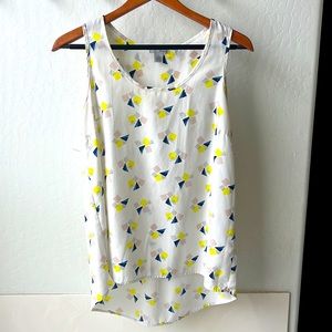 Halogen Tank in white with a fun print